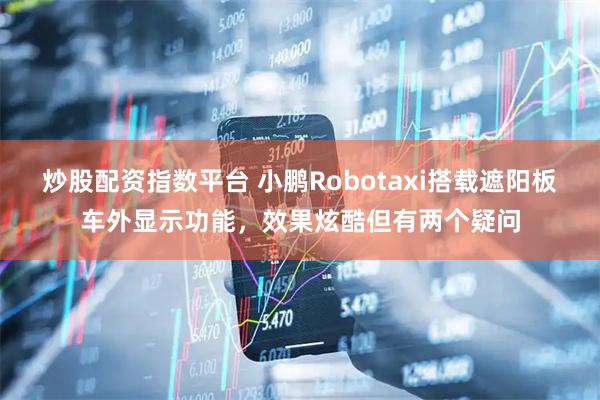 炒股配资指数平台 小鹏Robotaxi搭载遮阳板车外显示功能，效果炫酷但有两个疑问