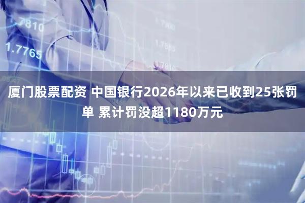 厦门股票配资 中国银行2026年以来已收到25张罚单 累计罚没超1180万元